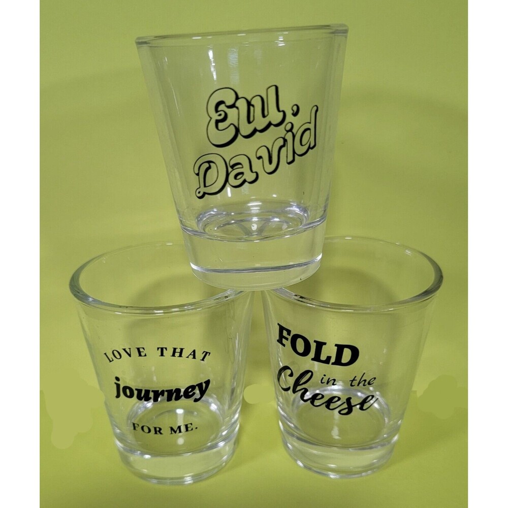 Set Of 3 schitts creek heavy shot glasses